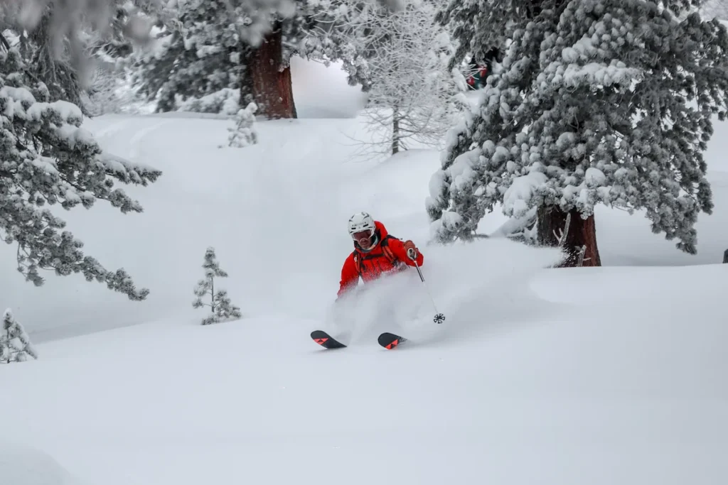 Off-piste skiing lesson in the trees