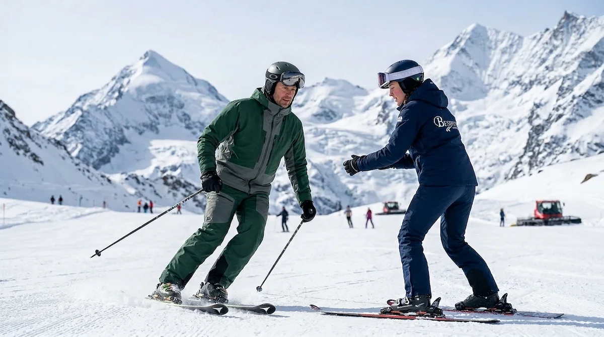 skiing for nervous adults Saas-Fee