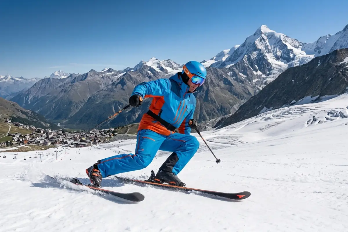telemark ski lessons Saas-Fee - Ski Zenit