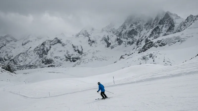 how to ski in flat light Saas-Fee