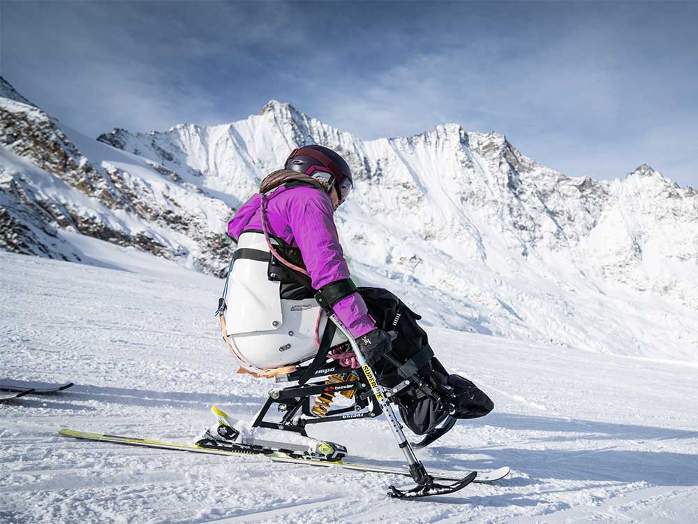 Sit-skier in Saas-Fee