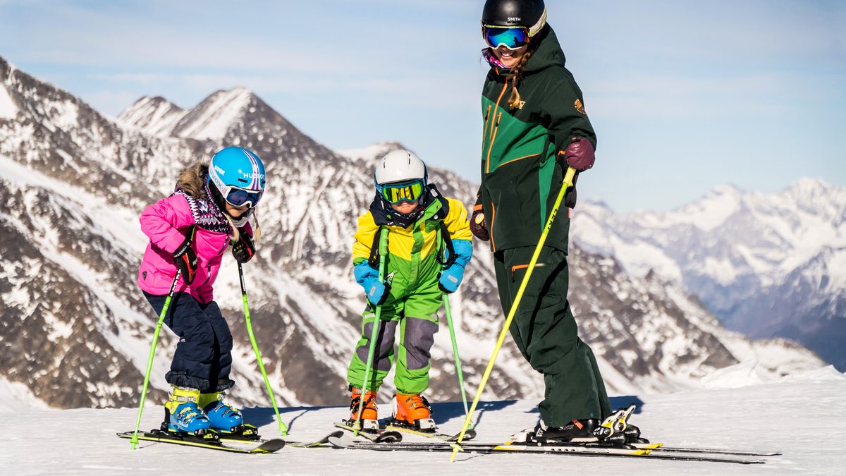 Children's first ski lesson with a Bespoke Snowsports instructor in Saas-Fee